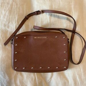 Michael Kors Tan Studded Crossbody Bag